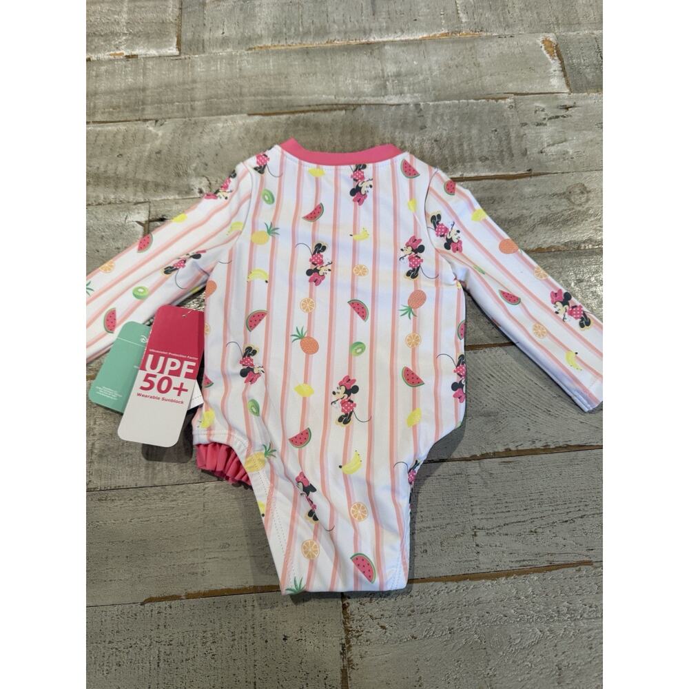 Old Navy Disney Minnie Mouse One Piece Swim Rashgaurd Girls 0-3 Months NWT - Picture 5 of 5
